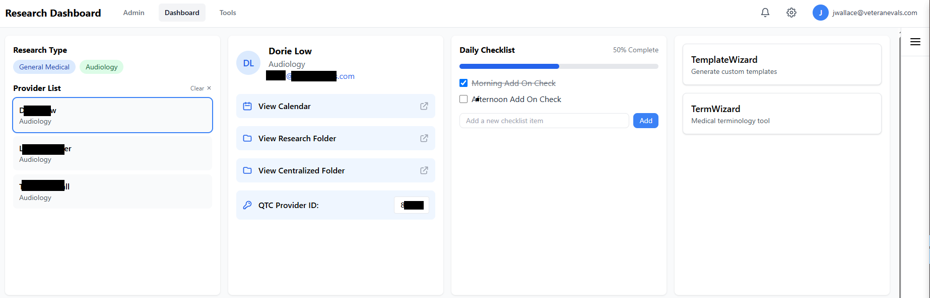 Wizard Manager Admin Dashboard